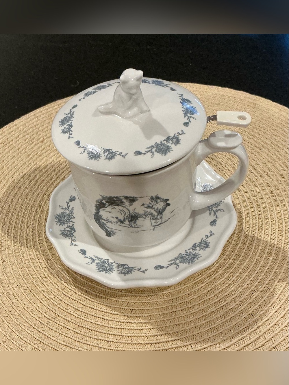 Creative Co-Op 3 Piece Cat and Mouse Mug Set